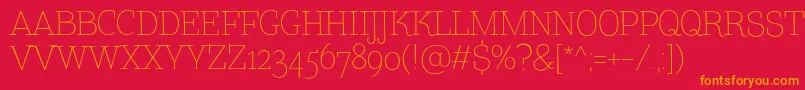 TtCoatsLightDemo Font – Orange Fonts on Red Background