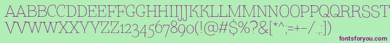 TtCoatsLightDemo Font – Purple Fonts on Green Background