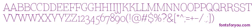 TtCoatsLightDemo-fontti – violetit fontit valkoisella taustalla