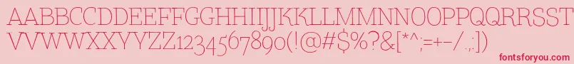 TtCoatsLightDemo Font – Red Fonts on Pink Background