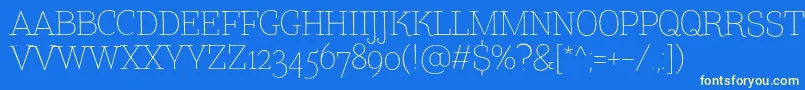 TtCoatsLightDemo Font – Yellow Fonts on Blue Background