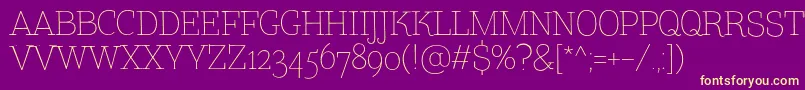 TtCoatsLightDemo Font – Yellow Fonts on Purple Background