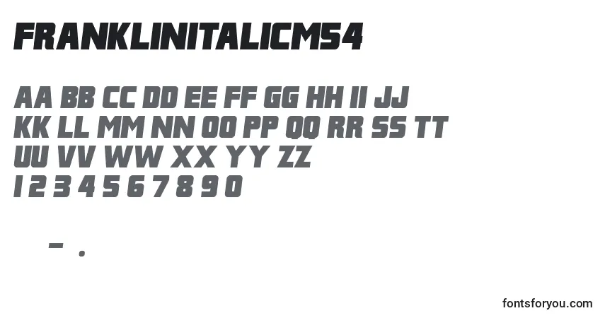 Шрифт FranklinItalicM54 – алфавит, цифры, специальные символы