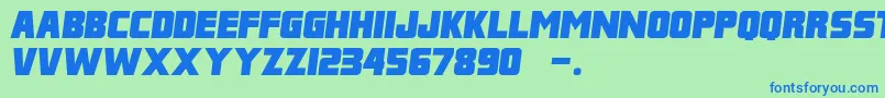 FranklinItalicM54 Font – Blue Fonts on Green Background