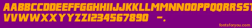 FranklinItalicM54 Font – Orange Fonts on Purple Background