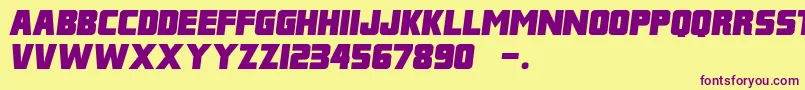 FranklinItalicM54 Font – Purple Fonts on Yellow Background