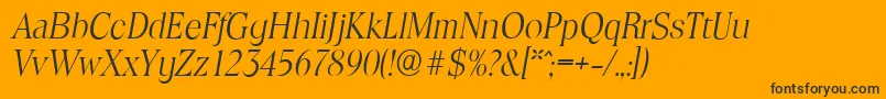 ToledoserialLightItalic-Schriftart – Schwarze Schriften auf orangefarbenem Hintergrund