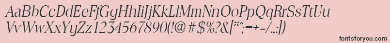 fuente ToledoserialLightItalic – Fuentes Negras Sobre Fondo Rosa