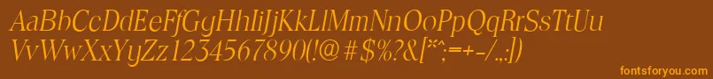 ToledoserialLightItalic Font – Orange Fonts on Brown Background