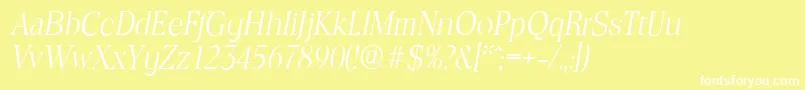 ToledoserialLightItalic Font – White Fonts on Yellow Background