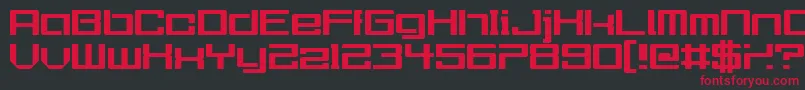 Czcionka Urgently – czerwone czcionki na czarnym tle