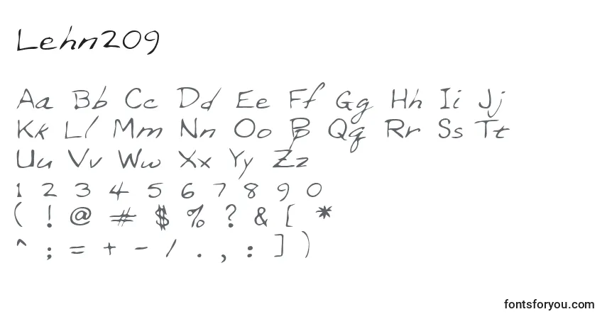 Czcionka Lehn209 – alfabet, cyfry, specjalne znaki