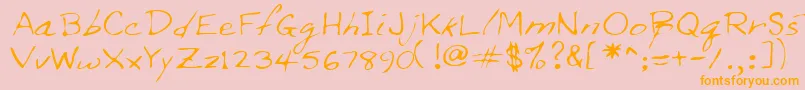 Police Lehn209 – polices orange sur fond rose