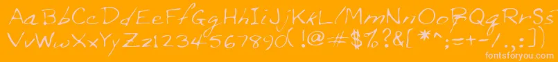 Lehn209 Font – Pink Fonts on Orange Background