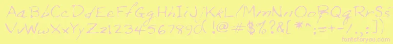Czcionka Lehn209 – różowe czcionki na żółtym tle