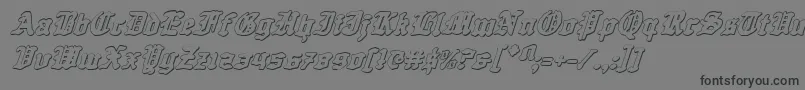 Шрифт QuestKnight3DItalic – чёрные шрифты на сером фоне