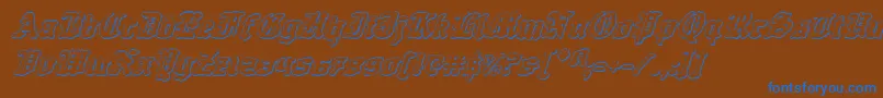 QuestKnight3DItalic Font – Blue Fonts on Brown Background