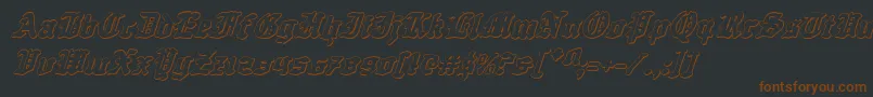 QuestKnight3DItalic Font – Brown Fonts on Black Background