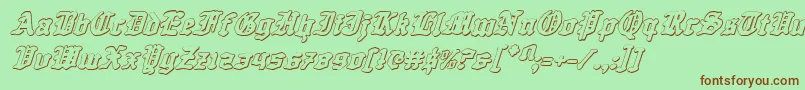 Czcionka QuestKnight3DItalic – brązowe czcionki na zielonym tle
