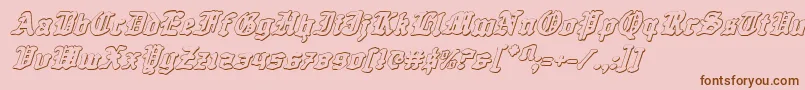 QuestKnight3DItalic Font – Brown Fonts on Pink Background