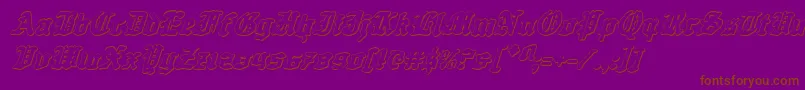 Шрифт QuestKnight3DItalic – коричневые шрифты на фиолетовом фоне