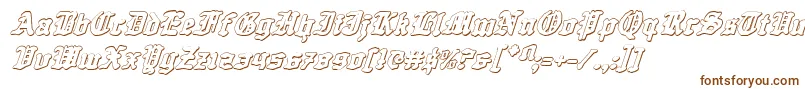 QuestKnight3DItalic-fontti – ruskeat fontit valkoisella taustalla