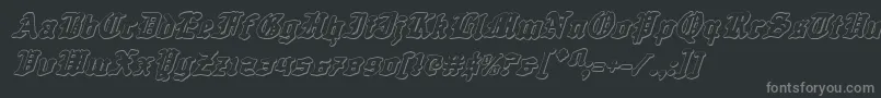 QuestKnight3DItalic Font – Gray Fonts on Black Background
