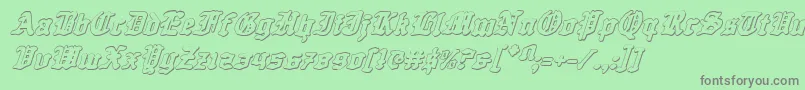 QuestKnight3DItalic Font – Gray Fonts on Green Background