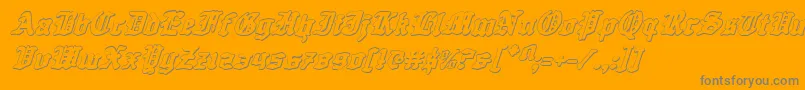 QuestKnight3DItalic Font – Gray Fonts on Orange Background