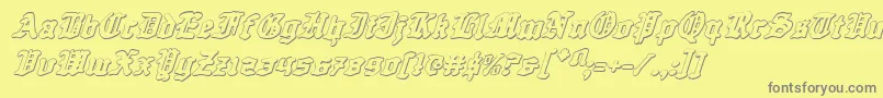 QuestKnight3DItalic Font – Gray Fonts on Yellow Background