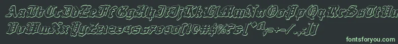 QuestKnight3DItalic Font – Green Fonts on Black Background