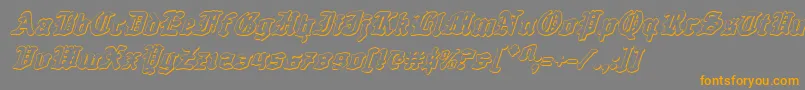 QuestKnight3DItalic Font – Orange Fonts on Gray Background