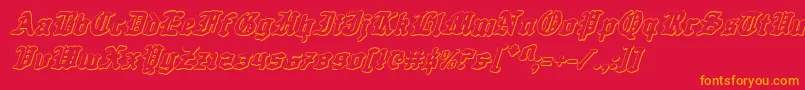 QuestKnight3DItalic Font – Orange Fonts on Red Background