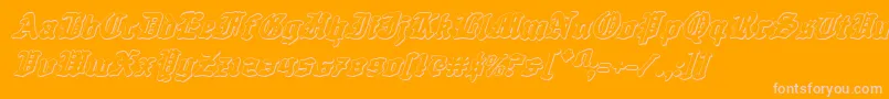 Fonte QuestKnight3DItalic – fontes rosa em um fundo laranja