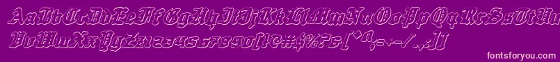Шрифт QuestKnight3DItalic – розовые шрифты на фиолетовом фоне