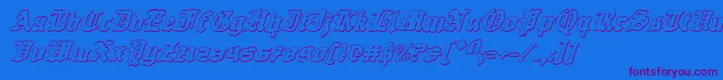 QuestKnight3DItalic Font – Purple Fonts on Blue Background