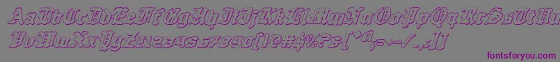 フォントQuestKnight3DItalic – 紫色のフォント、灰色の背景