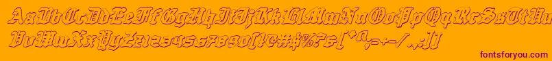 QuestKnight3DItalic Font – Purple Fonts on Orange Background