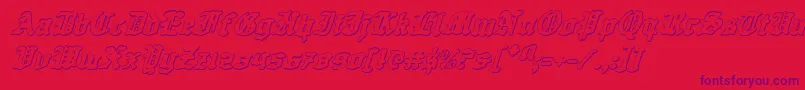 フォントQuestKnight3DItalic – 赤い背景に紫のフォント