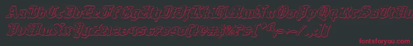QuestKnight3DItalic Font – Red Fonts on Black Background