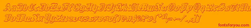 QuestKnight3DItalic Font – Red Fonts on Orange Background