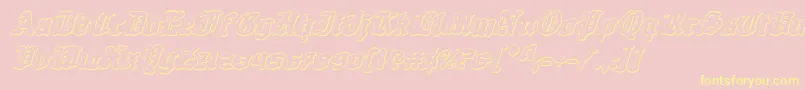 QuestKnight3DItalic Font – Yellow Fonts on Pink Background