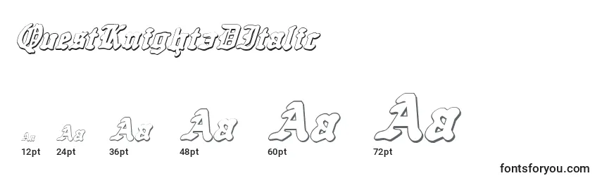 QuestKnight3DItalic Font Sizes