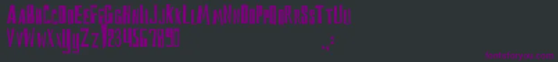 Czcionka Dsreckoningc – fioletowe czcionki na czarnym tle