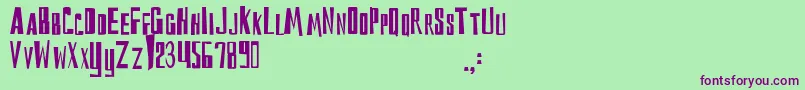 Dsreckoningc Font – Purple Fonts on Green Background