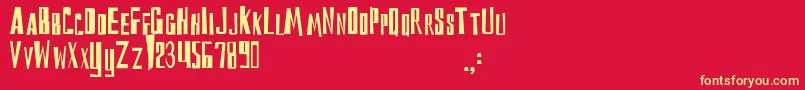 Dsreckoningc Font – Yellow Fonts on Red Background