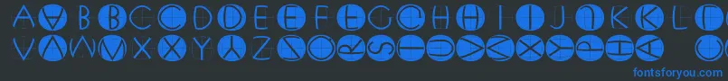 Xperimentypofs Font – Blue Fonts on Black Background