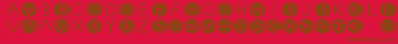 Xperimentypofs Font – Brown Fonts on Red Background