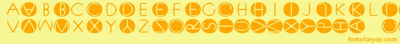 Xperimentypofs Font – Orange Fonts on Yellow Background