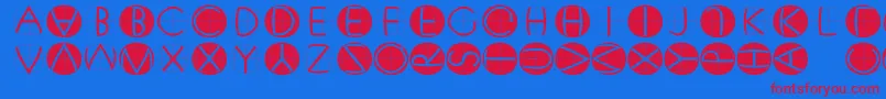 Xperimentypofs Font – Red Fonts on Blue Background